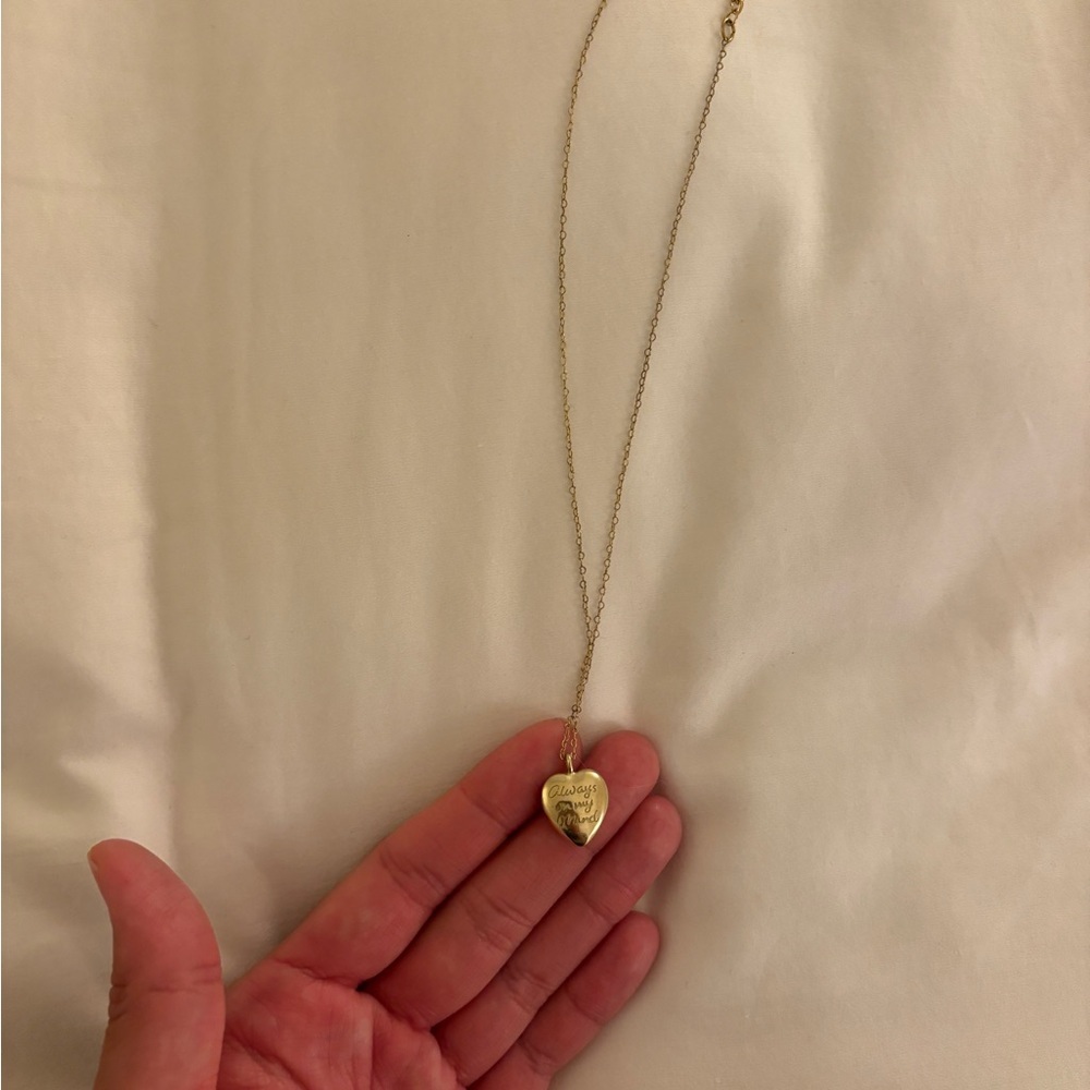 Always on my mind chunky brandy Melville Chic Gold Heart Necklace cute like new - Picture 2 of 5